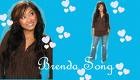 Brenda Song with a blue background